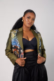 SERWAA PATCHWORKN CROPPED JACKET